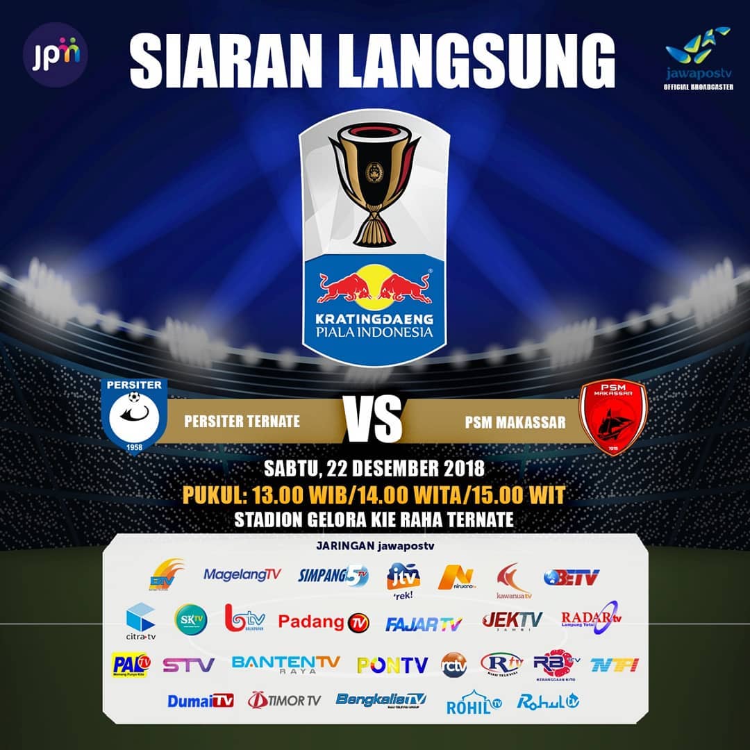 Duel Persiter vs PSM Disiarkan Live Jaringan Jawa Pos TV — Nusakini